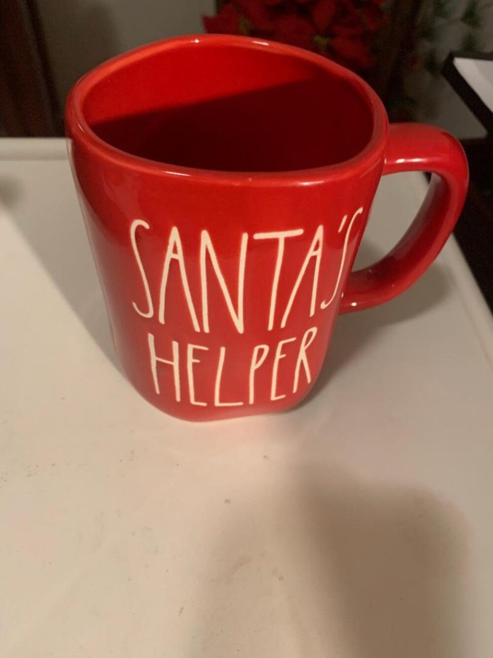 Rae Dunn Santa’s Helper Red Coffee Mug Christmas